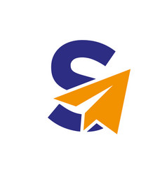 Letter S Travel Logo Concept With Paper Plane