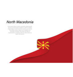 Wave Flag Of North Macedonia With Copyspace