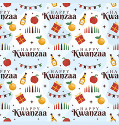 Happy Kwanzaa Holiday African Seamless Pattern