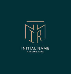 Luxury Modern Ir Logo Monogram With Geometric