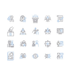 Organizational Judgment Line Icons Collection