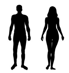 Black Silhouette Of A Man And Woman Isolated