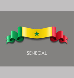 Senegalese Flag Wavy Ribbon Background