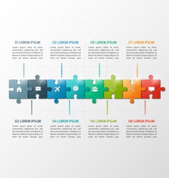 8 Steps Puzzle Style Infographic Template