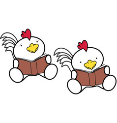 Learning Cute Baby Rooster Character Cartoon