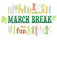 March Spring School Break Word Cloud Bubble Tag