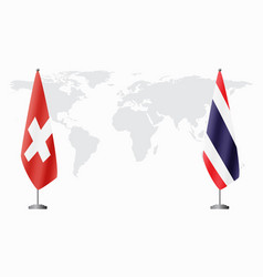 Switzerland And Thailand Flags For Official