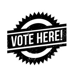 Vote Here Rubber Stamp