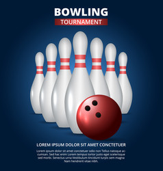 Bowling Tournament Game Realistic Card