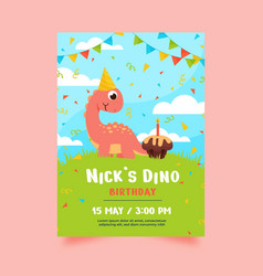 Cartoon Dinosaur Birthday Invitation