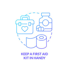 Keep First Aid Kit In Handy Blue Gradient Concept