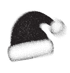 Santa Claus Hat Made Of Black Circles