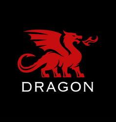 Simple Red Dragon Logo Icon