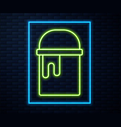 Glowing Neon Line Paint Bucket Icon Isolated