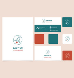 Launch Logo Design With Editable Slogan Branding