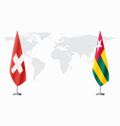 Switzerland And Togo Flags For Official Meeting