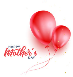 Happy Mothers Day Two Red Balloons Background