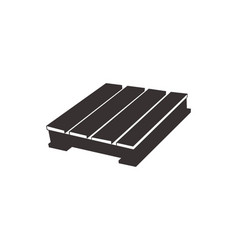 Angle View Of Wood Pallet Black Silhouette Icon