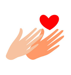 Hands Holding The Heart Icon Isolated