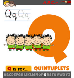 Letter Q From Alphabet With Quintuplets Kids