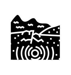 Tsunami Earthquake Glyph Icon