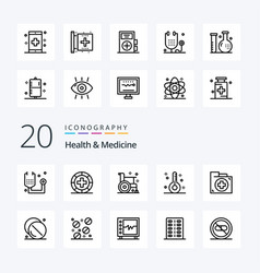 20 Health Medicine Line Icon Pack Like Document