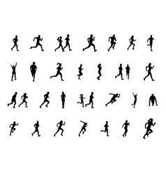 Running People Silhouettes Collection Running Man