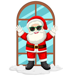 Santa Claus Wearing Sunglasses By The Window