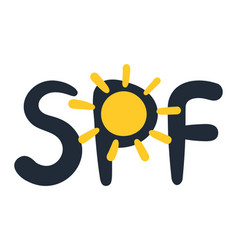 Spf Sun Protection Factor Lettering Abbreviation