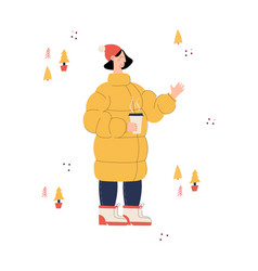 Woman Character With Cup Mulled Wine