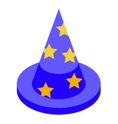 Blue Wizard Hat With Yellow Stars Standing