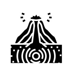 Volcanic Earthquake Disaster Glyph Icon