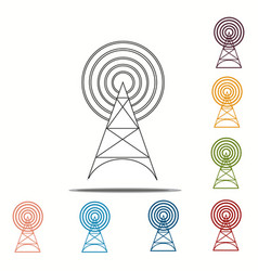 Colored Radio Antenna In Multi Color Style Icon