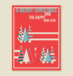 Dots Striped Christmas Tree Red Modern Card