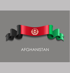 Afghani Flag Wavy Ribbon Background