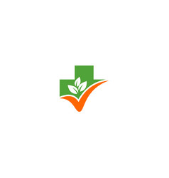 Medic Cross Green Leaf Logo