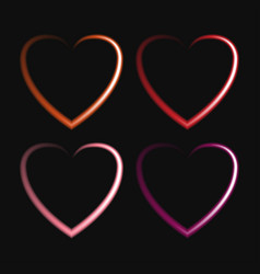 Neon Heart On Black Background