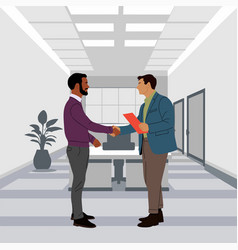 Business Men Greeting With Handshake In Office