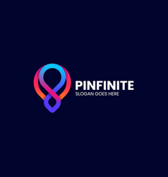 Logo Pin Infinity Gradient Line Art Style