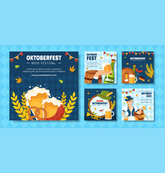 Oktoberfest Beer Festival Social Media Post Flat