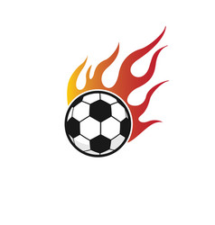 Soccer Fire Icon Logo Design Template