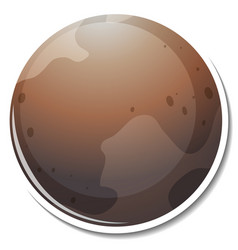 Sticker Template With Pluto Planet Isolated