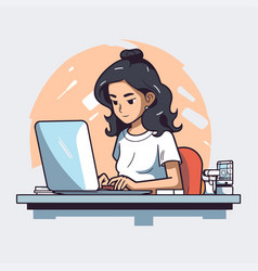 Young Woman Working On Computer At Home