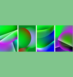 A Collage Of Four Different Colored Abstract