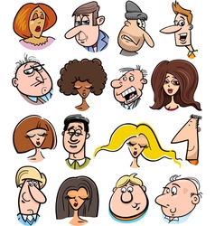 Cartoon people faces Royalty Free Vector Image