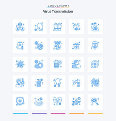 Creative Virus Transmission 25 Blue Icon Pack