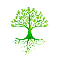 Tree hand for diverse people team help Royalty Free Vector