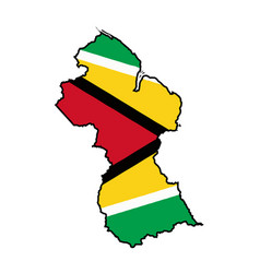 Guyana Silhouette Flag Map