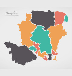 Hampshire england map with states and modern Vector Image