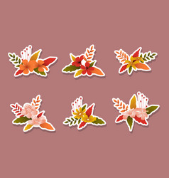 Fall Floral Summer Spring Flower Sticker Set